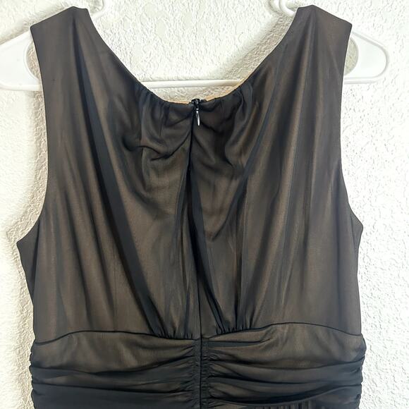 Connected Apparel Womens Black Gold Sleeveless Evening Gown Chiffon Sz 14 NWT - Picture 9 of 13
